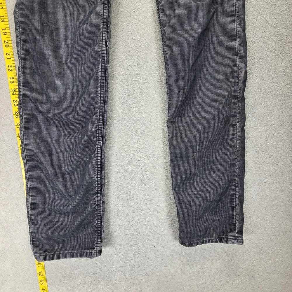 Vintage Levis 504 Jeans Mens 28x32 Gray Corduroy Straight Engineered Zip Fly